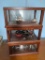 3-Tier Display Cabinet with Boat Model and 2 Motorcycle Models