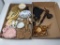 Lady's Celluloid Dresser Set, Porcelain Egg Box, Puzzle, Trinket Box, Pipes, Figures & Miniatures