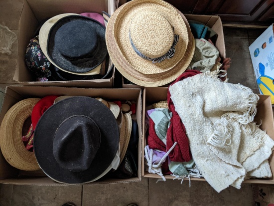 Large Lot of Hats, Scarves and Sweaters