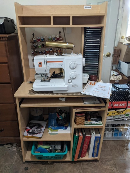 Molly Baby Lock Sewing Machine, Cabinet & Contents