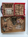 Sewing Box with Custom Handmade Pouches/Bags and Various Sewing Notions
