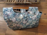 Large Tapestry Tote Bag with Knitting Needles, Bobbin Winder, Wooden Bead Loom, Other Accessories