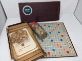 Vintage Scrabble Board Game with Jar of Extra Letters