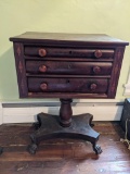 3-Drawer Pedestal Stand with Claw Feet