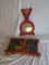 Playskool Wooden Blocks in Wagon and Wooden Rooster Mirror