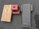 Mechanic's Creeper, Footstool and Flat Wooden Furniture Dolly