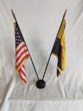 Double Flag Stand- American Flag & Boy Scouts Flag