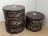 5 Round Hershey's Chocolate and Cocoa Tins