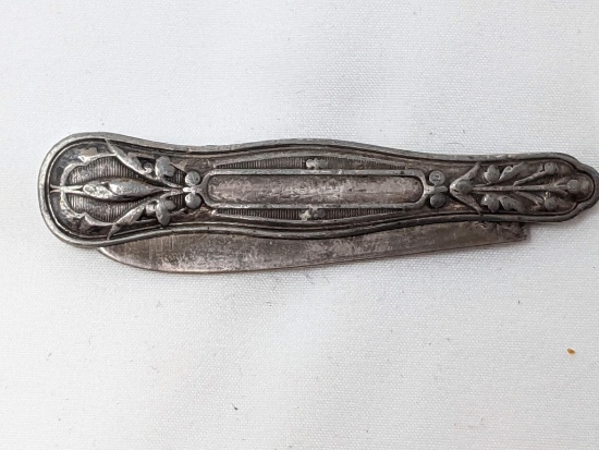Floral Repousse Sterling Cased Knife
