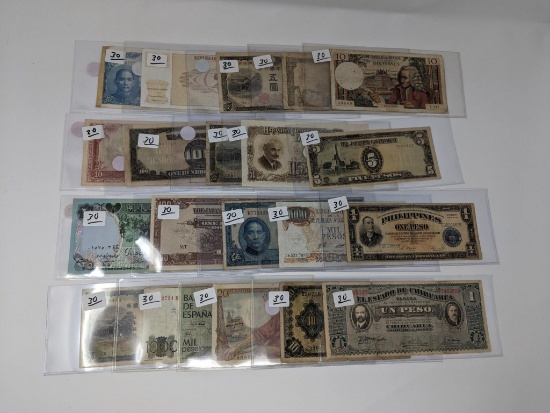 20 Pcs. Foreign Currency