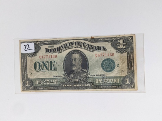 1923 $1 Canadian F
