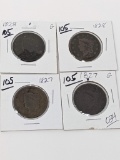 Large Cents (2) 1827 G & VG, (2) 28 G