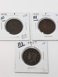 Large Cents 1827 F, 38 VG, 39 F-VF
