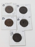 Large Cents 1833 Scratched, 34 Pitted, 34 G, 35 G, 37 VG