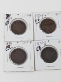 Large Cents (2) 1848 VG & F, (2) 49 G & F