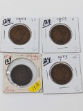Large Cents (3) 1853 F-VF, 54 F