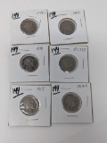 Buffalo Nickels 1917 G, 17D G, 17S G, 18 F, 18D VG, 18S Scratches