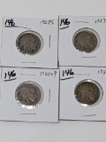Buffalo Nickels 1921 F, 21S? G, 23 F, 23S VG