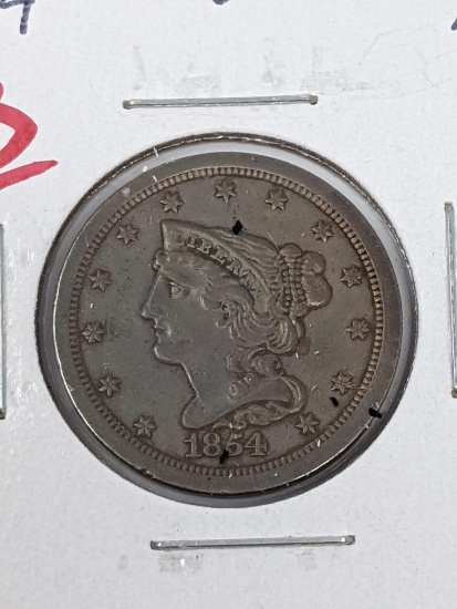 Half Cent 1854 XF-AU