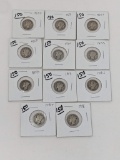 Mercury Dimes 1918-P D & S, 19-P D & S, 20-P D & S, 23-P & S AG-F