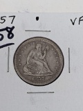 1857 Seated Quarter F-VF