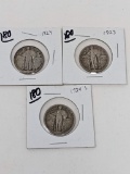 1920-S, 23, 24 Standing Liberty Quarters F-VF