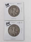 1929-S, 33-S Walker Halves VF