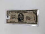 $5 1929 National Note Scranton PA, TII G