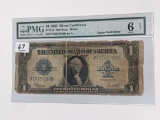 $1 1923 Silver Cert Gutter Fold Error PMG G 6
