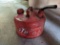 Vintage Red Metal Gas Can with STP Sticker