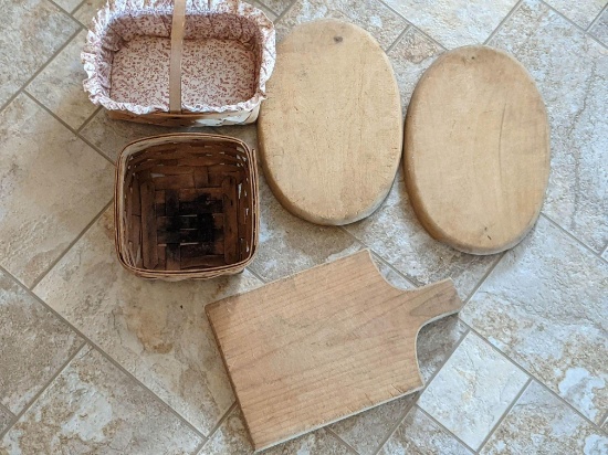 Wood Cutting Boards, Longaberger and Other Basket