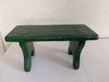 Green Painted Wooden Mortise and Tenon Foot Stool