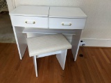 White Vanity with Bench