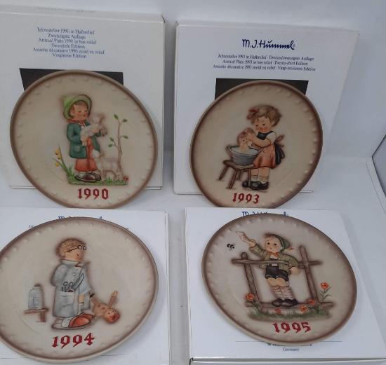 4 Annual Hummel Plates in original boxes