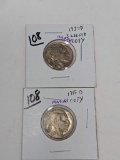 Buffalo Nickel 1918D & 37D -3 Legged, Marked Copy, Good Filler Coin
