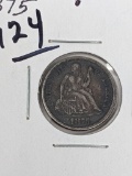Seated Dime 1875 VF
