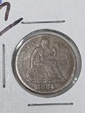Seated Dime 1884S F