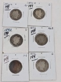 Barber Quarters (4) 1892, 92O, 92S AG-G