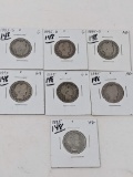 Barber Quarters (4) 1895, (2) 95O, 95S AG-VG