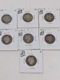 Barber Quarters 1900, (2) 00S, 01, 02O, (2) 02S AG-F