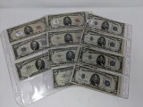 $5 Silver Cert (3) 1934C, 34D, (2) 53A, 53B Legal Tender Star Notes, (3) 1963 Legal Tender Star