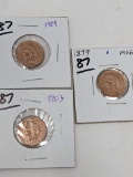 Indian Cents 1899 Graffiti, 03 AU, 04 Cleaned XF