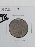 Shield Nickel 1872 F