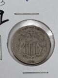 Shield Nickel 1873 F