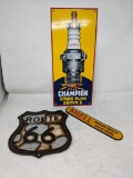 Reproduction Signs: Shell is cast, Champion is Porcelain & Other
