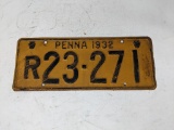 1932 Penna License Plate