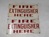 2 Metal Fire Extinguisher Signs
