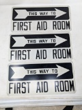 3 Metal First Aid Room Signs