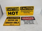 4 Work Place Caution Signs: Metal and Plastic