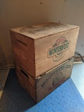 Two Decorative Crates Including Coors Winterfest and Moosehead Beer
